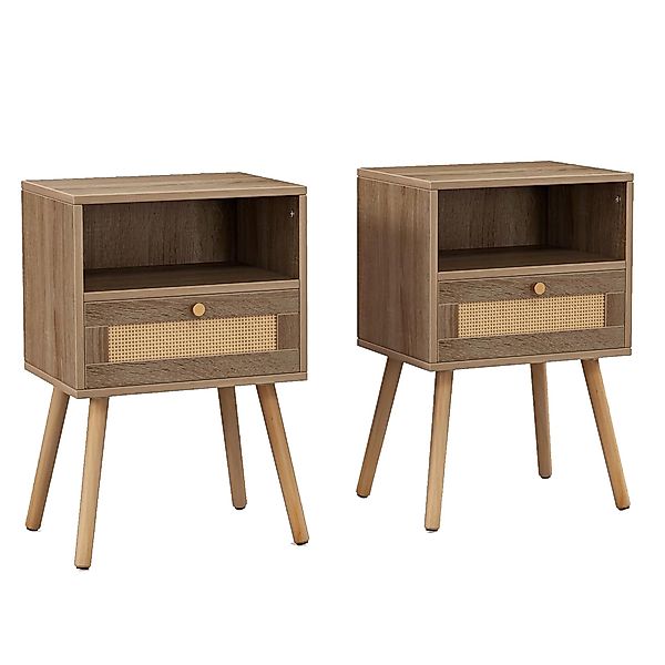 KOMFOTTEU Nachttisch (2er Set), mit Rattan-Schublade, günstig online kaufen