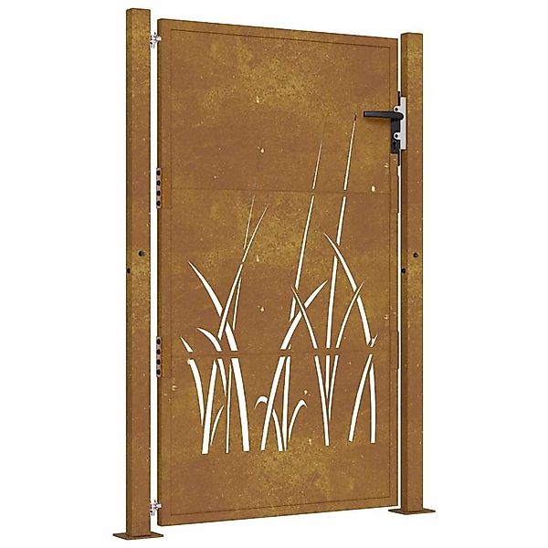 vidaXL Gartentor 105x155 cm Cortenstahl Gras-Design 153175 günstig online kaufen