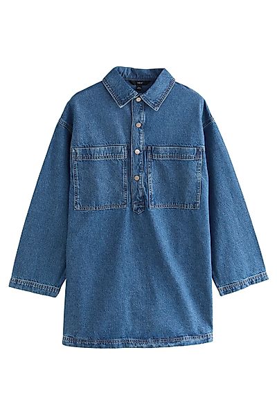 Next Minikleid Langärmeliges Denim-Minikleid im Utility-Stil günstig online kaufen