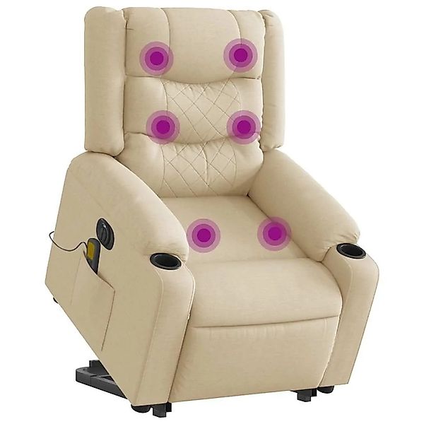 vidaXL Elektrischer Massagesessel mit Aufstehhilfe Creme Stoff 3310287 günstig online kaufen