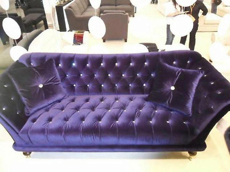 JVmoebel Chesterfield-Sofa Modernes lila 4-Sitzer Chesterfield Sofa in Stof günstig online kaufen