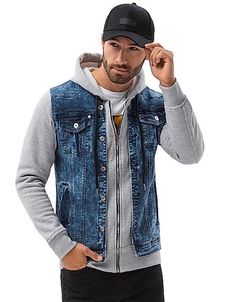 OMBRE Jeansjacke Herren-Jeansjacke mit Kapuze günstig online kaufen