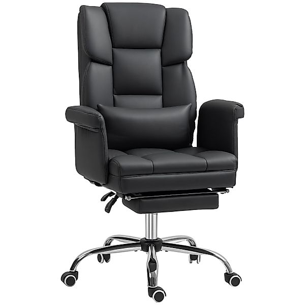 HOMCOM Bürostuhl Ergonomisch für Home-Office Kunstleder Schwarz günstig online kaufen