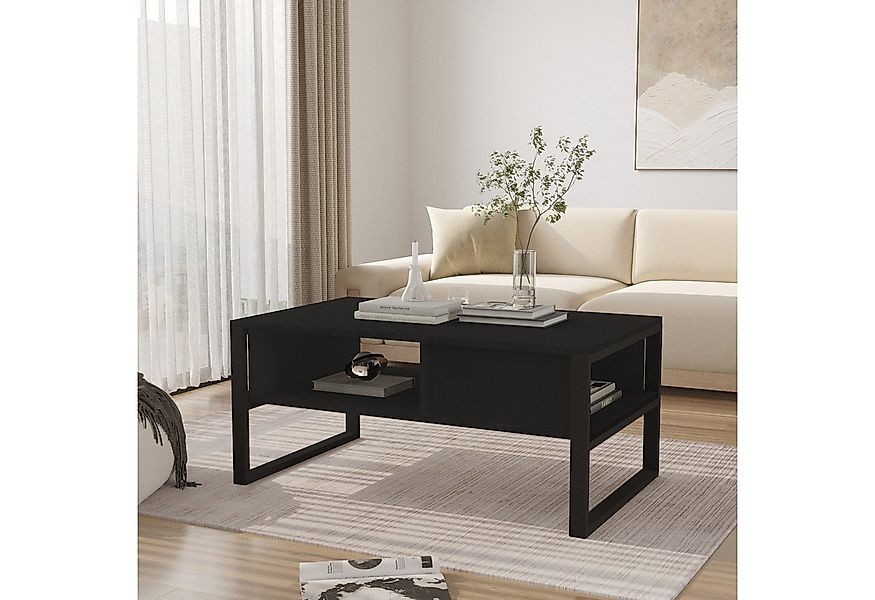 en.casa Couchtisch, »Laukaa« rechteckig Metallgestell 100 x 60 x 45 cm Schw günstig online kaufen