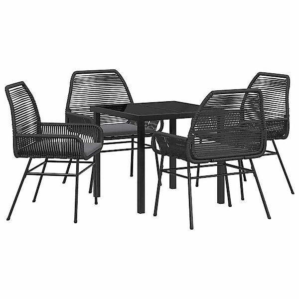 vidaXL Garten Essgruppe 5-Tlg Schwarz Poly Rattan 3380870 günstig online kaufen