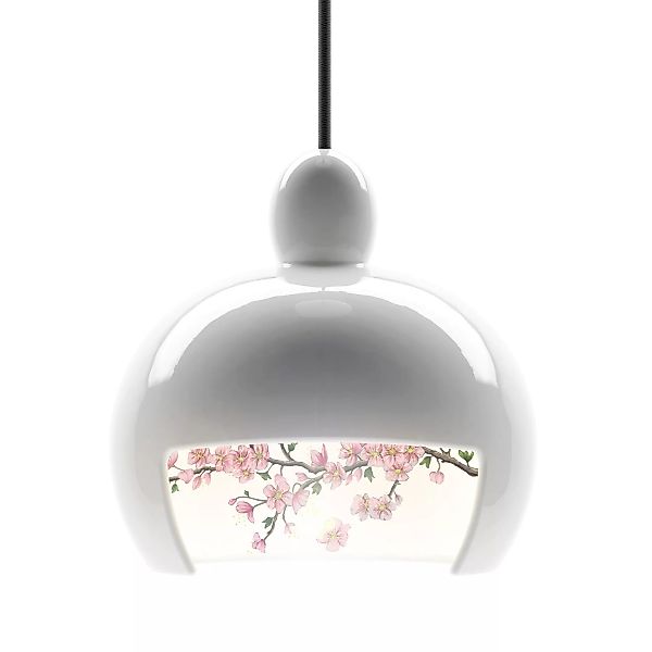 Moooi - Juuyo Pendelleuchte - weiß/Pfirsich Blüten/lackiert/Ø 24cm günstig online kaufen