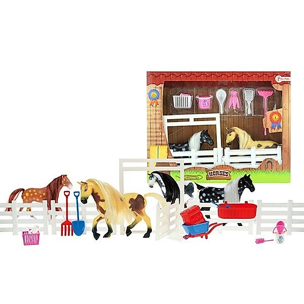 Toi-Toys Lernspielzeug 2 Pferde inkl Stall günstig online kaufen