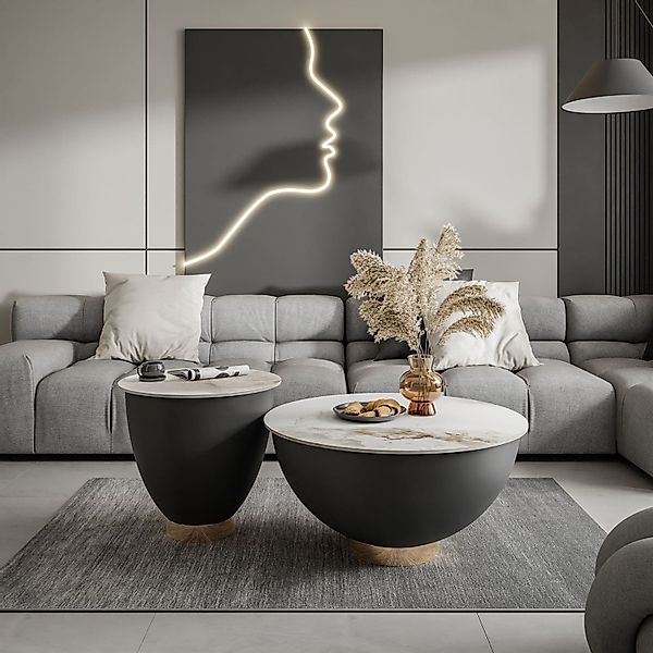 Lookway Couchtisch ESTELLE 2in1 Set Modern günstig online kaufen