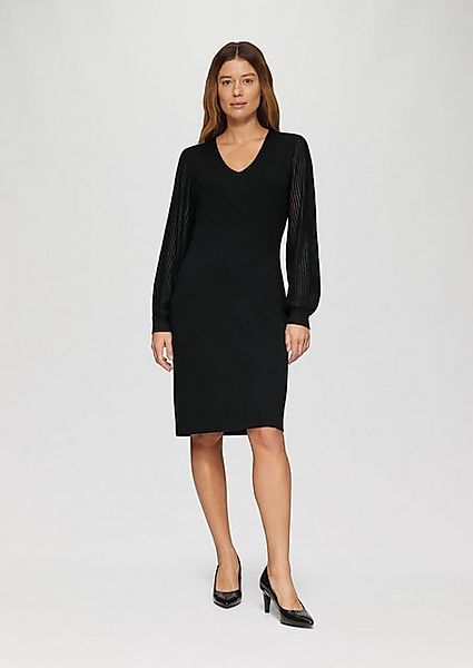 s.Oliver BLACK LABEL Midikleid - Feinstrick-Kleid mit V-Ausschnitt und tran günstig online kaufen