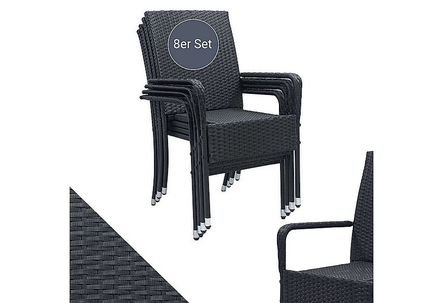 Juskys Gartenstuhl Yoro (8 St), stapelbar, modern, leicht und stabil günstig online kaufen