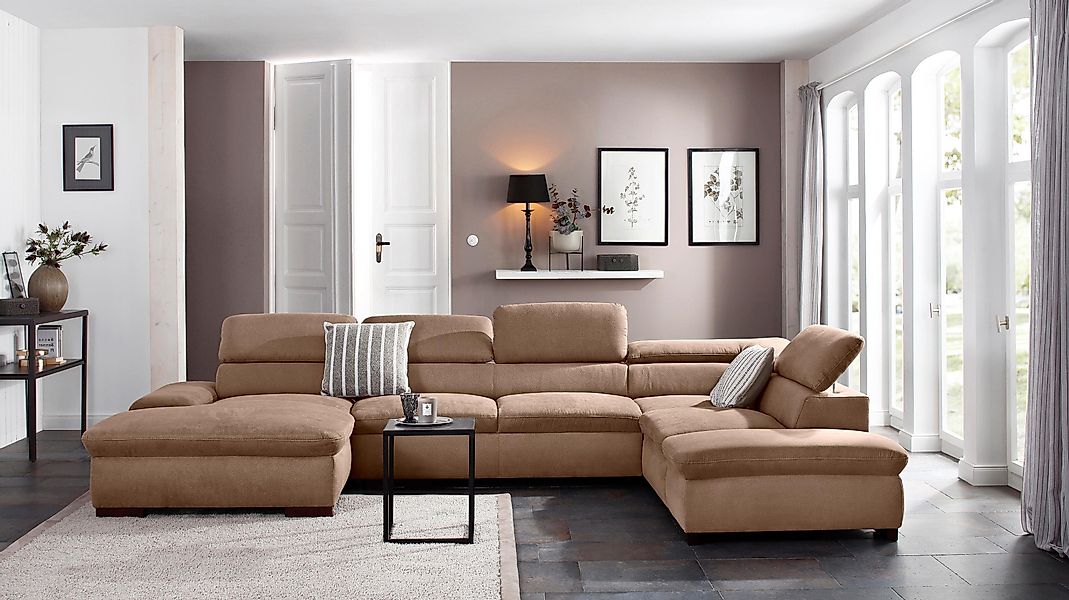 Home affaire Wohnlandschaft Alberto U-Form, mit günstig online kaufen