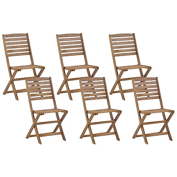 Beliani Gartenstuhl Heller Holzfarbton 47x52x91 günstig online kaufen