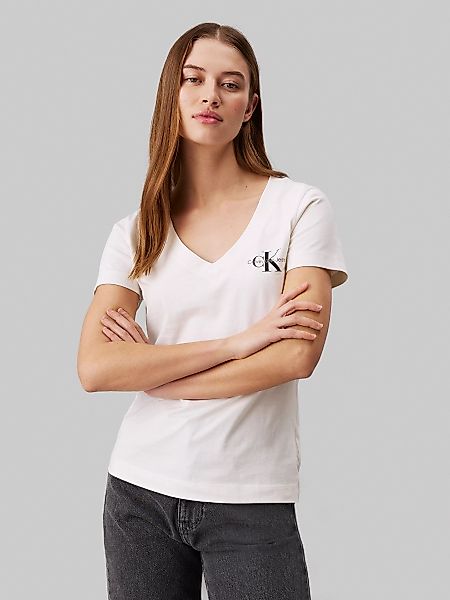 Calvin Klein Jeans T-Shirt "2-PACK MONOLOGO V-NECK TEE", mit Logomarkenlabe günstig online kaufen