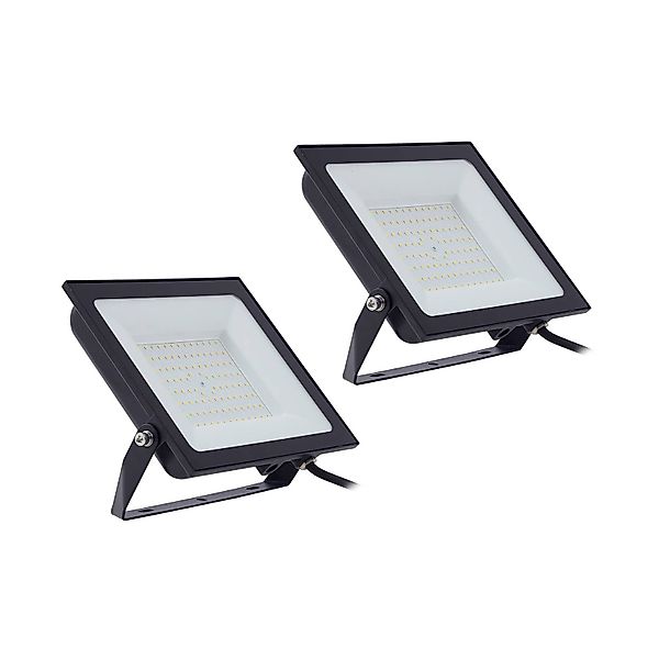Prios LED-Außenstrahler Maikel, 100 W, Metall, 2er-Set günstig online kaufen