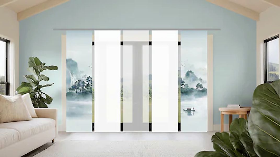 HOME WOHNIDEEN Schiebegardine »VITNAM« Paneelwagen 5 Stk. tlg. Schiebewand günstig online kaufen