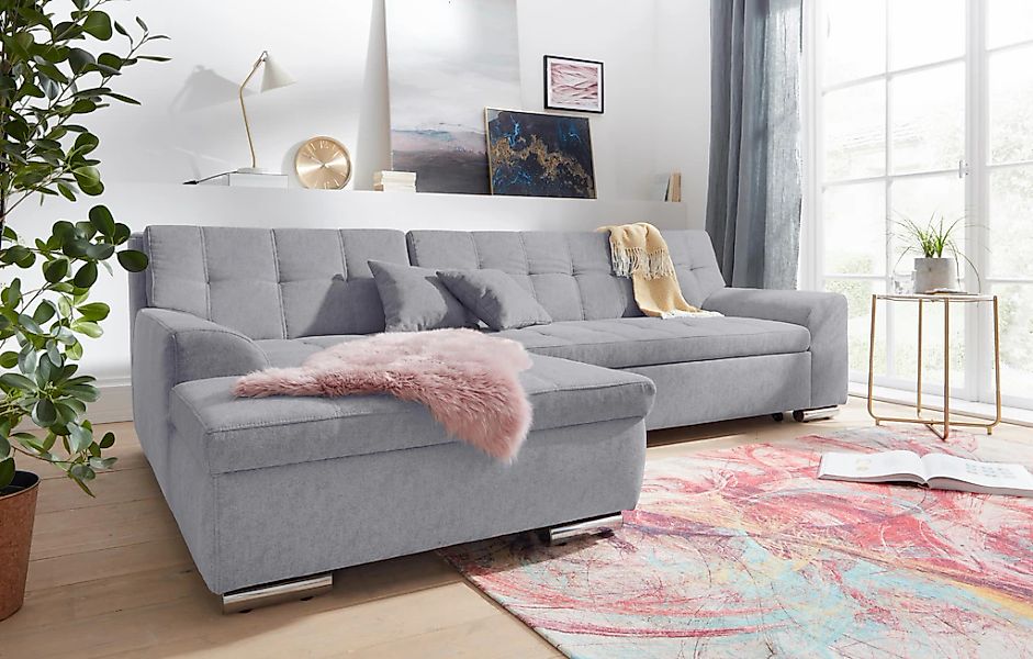 DOMO collection Ecksofa "Aversa, moderne Steppung im Sitz und Rücken, gesch günstig online kaufen