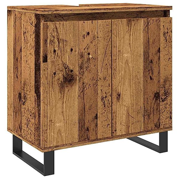 vidaXL Badezimmer-Set Badschrank Altholz-Optik 58x33x60 cm günstig online kaufen