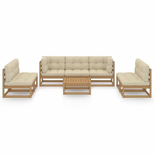 8-tlg. Garten-lounge-set Mit Kissen Kiefer Massivholz günstig online kaufen