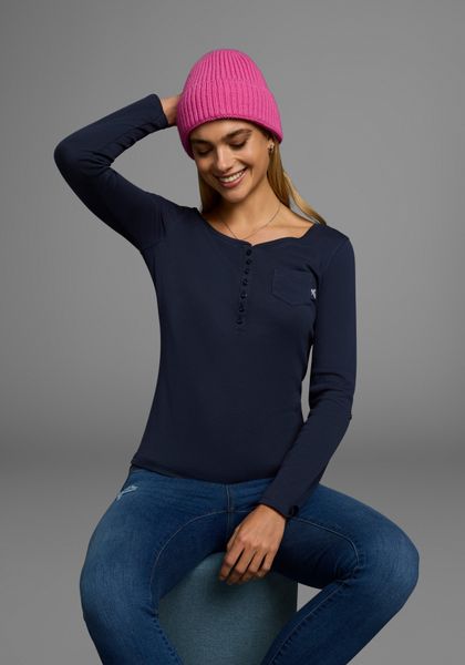 Arizona Langarmshirt sehr figurbetonter Schnitt, unifarben, günstig online kaufen