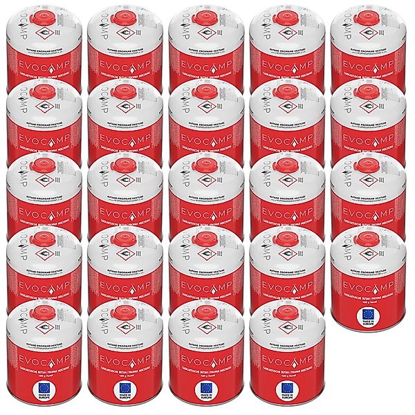 Evocamp Propan Butan 24 Stück Gaskartusche 450g Schraubkartusche Eurogewind günstig online kaufen