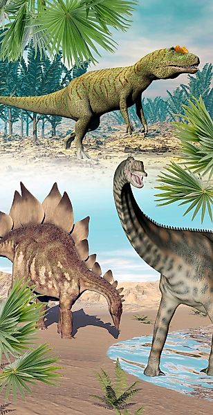 good morning Strandtuch "Dino" 100% Mikrofaser, 75x150, Schnelltrocknend, K günstig online kaufen