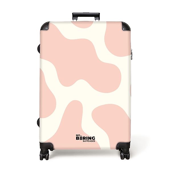 NoBoringSuitcases.com© Hartschalen-Trolley Weiß mit rosa Flecken günstig online kaufen