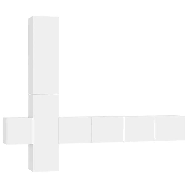 vidaXL 5-Tlg TV-Schrank-Set Weiß Holzwerkstoff 3078655 günstig online kaufen