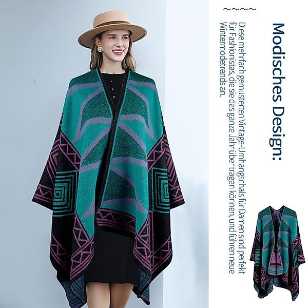 Refttenw Poncho Warmer Damen-Tuch,Vorne öffnender Tuch,Schal günstig online kaufen