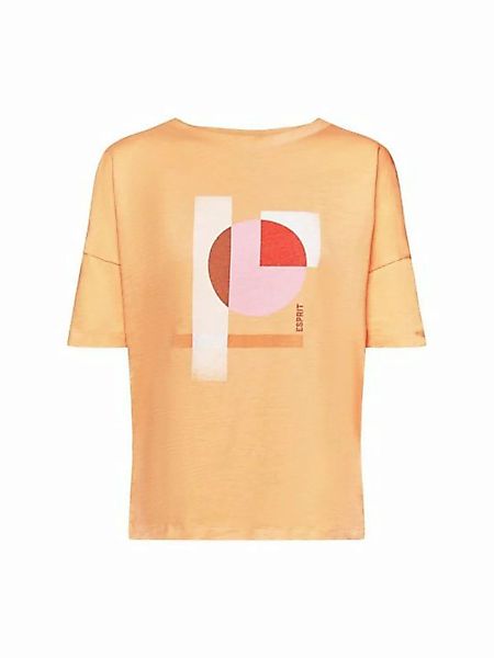 Esprit Langarmshirt Baumwoll-T-Shirt mit geometrischem Print (1-tlg) günstig online kaufen
