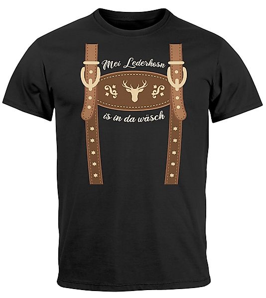 MoonWorks Print-Shirt Herren T-Shirt Lederhose Ersatz günstig online kaufen