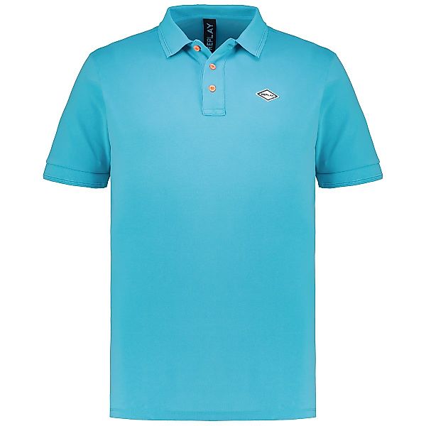 Replay Poloshirt mit Garment-Dye-Färbung Farbe türkis Größe: 5XL günstig online kaufen