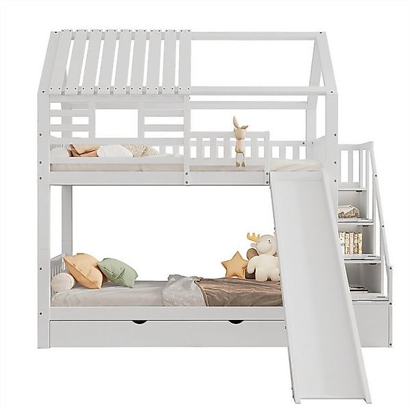autolock Etagenbett Etagenbett mit Treppe und Rutsche, Hausbett,Treppe mit günstig online kaufen