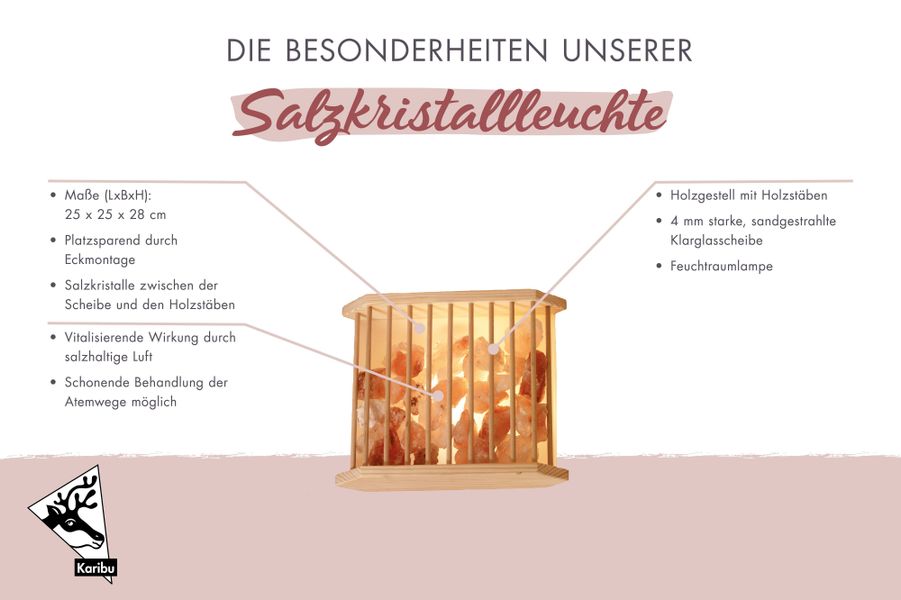 Karibu Saunaleuchte Karibu Salzkristallleuchte mit 4 günstig online kaufen