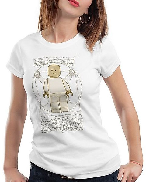 style3 T-Shirt Vitruvianische Klemmbausteinfigur da vinci mensch bauen baus günstig online kaufen