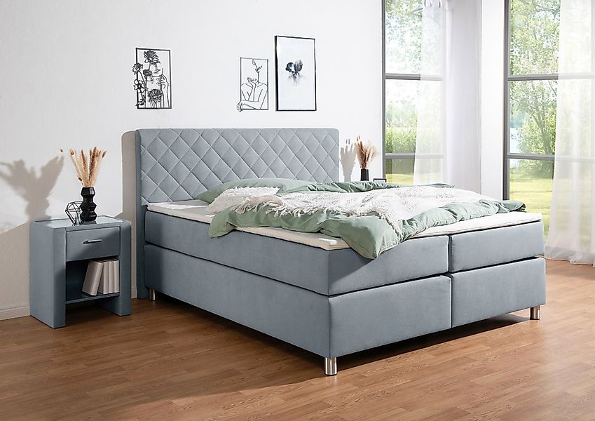Leonique Boxspringbett "Bernard, in verschiedenen Breiten", inkl. Topper, M günstig online kaufen