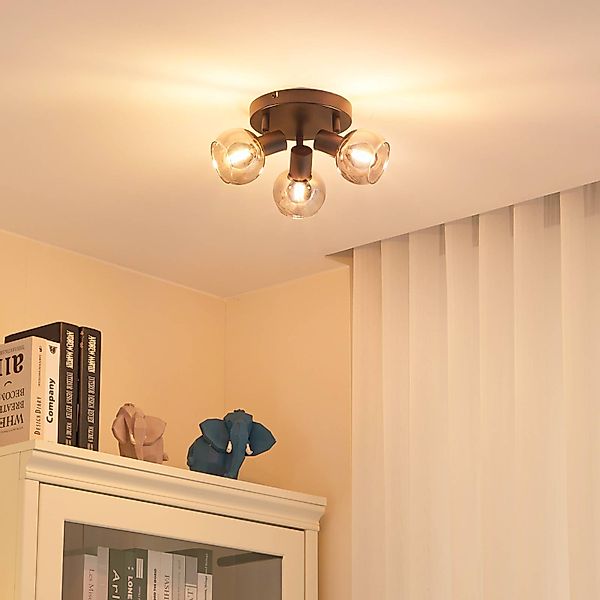 Lindby Deckenstrahler Hedvig, Metall, Schwarz IP20, 3 x 10 W LED günstig online kaufen