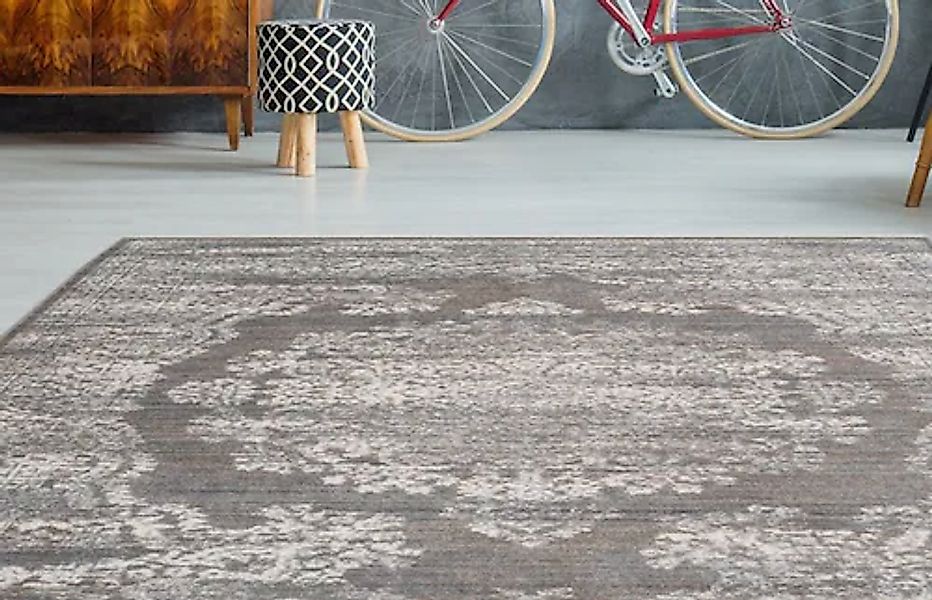 my home Teppich »Bruno«, rechteckig, 5 mm Höhe, Vintage Design, mit Fransen günstig online kaufen