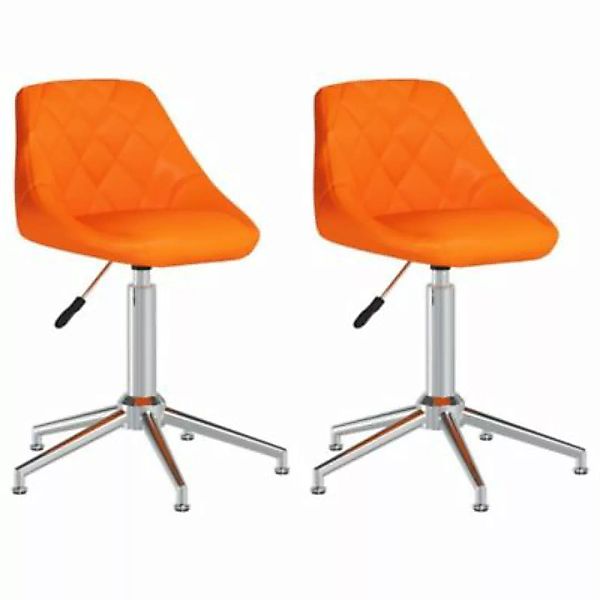 vidaXL Esszimmerstühle 2 Stk. Drehbar Orange Kunstleder Esszimmerstuhl oran günstig online kaufen