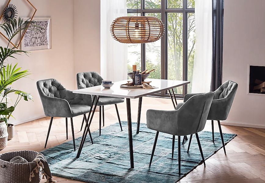 HELA Essgruppe "Jenn" 5 Stk. tlg. Tisch Hochglanz, 4 Stühle BESTSELLER, Ess günstig online kaufen