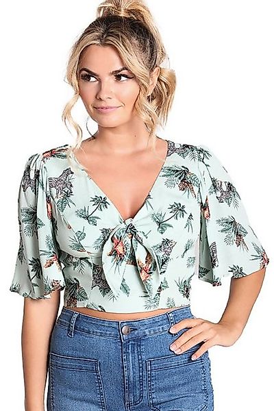 Hell Bunny Crop-Top Sofia Vintage Tropical Hawaii Blusentop günstig online kaufen