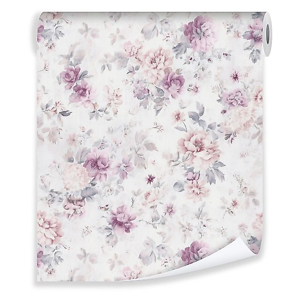 Wallarena Vliestapete Rosa Blätter Blumen Natur günstig online kaufen