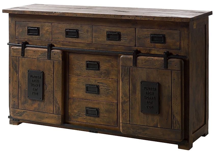 Massivmoebel24 Sideboard (Massivholz), Mango 150x45x90 braun lackiert RAILW günstig online kaufen