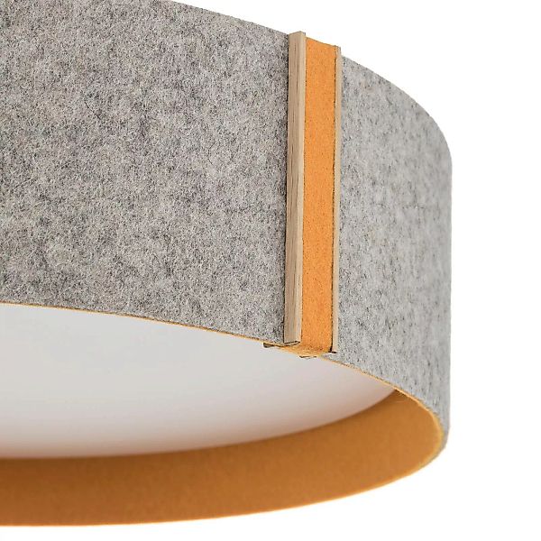 Lara felt - Filz-Deckenleuchte mit LED grau-orange günstig online kaufen