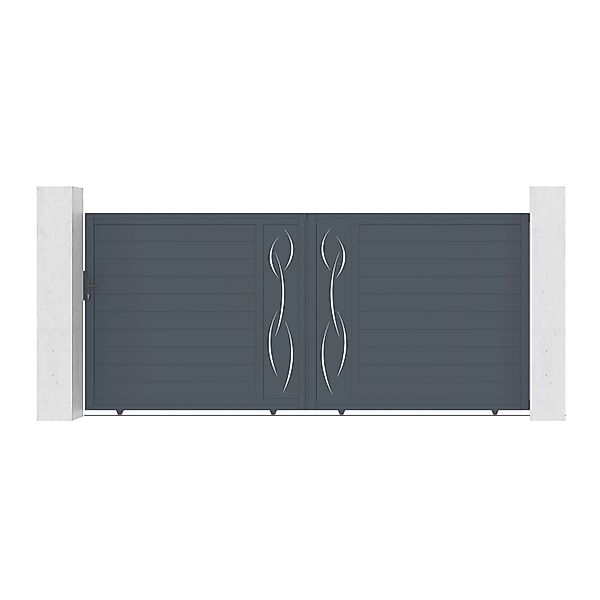 Casanoov Schiebetor 4M Life H 180Cm & 2 Pfosten H 190Cm Aluminium Grau günstig online kaufen