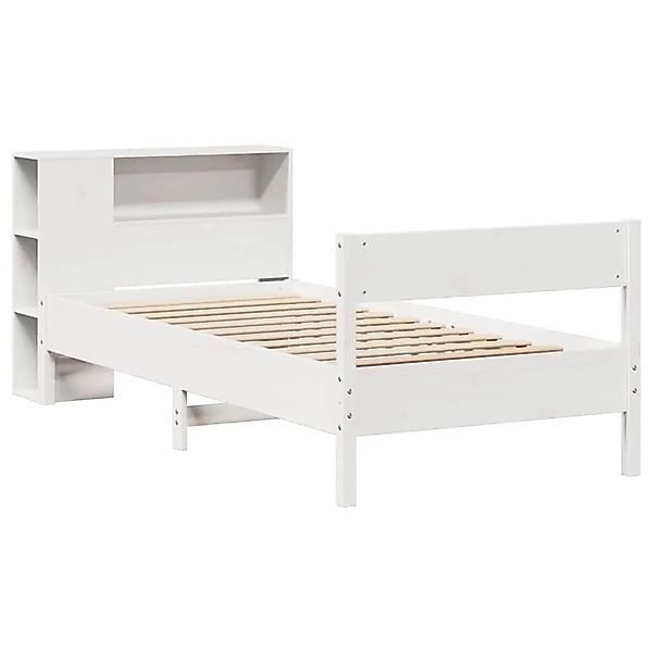 vidaXL Massivholzbett mit Regal ohne Matratze Weiß 75x190 cm Kiefer 3322973 günstig online kaufen