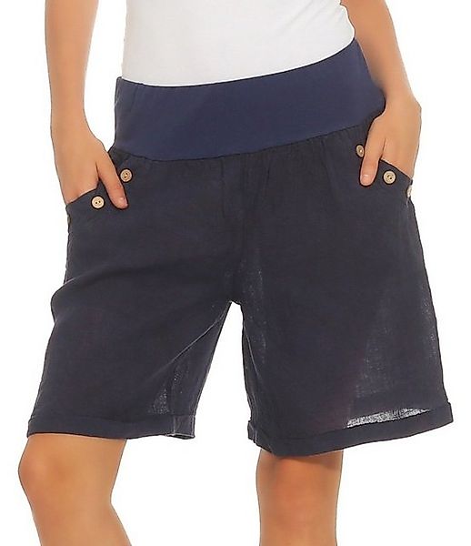 Mississhop Leinenhose 100 % Leinen Damen Shorts Leinenshorts Bermuda kurze günstig online kaufen
