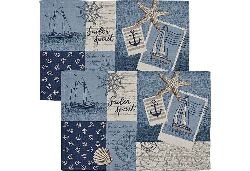 sander table + home Platzset Tischset "Sailor Patch" 2er-Pack, Gobelin Moti günstig online kaufen