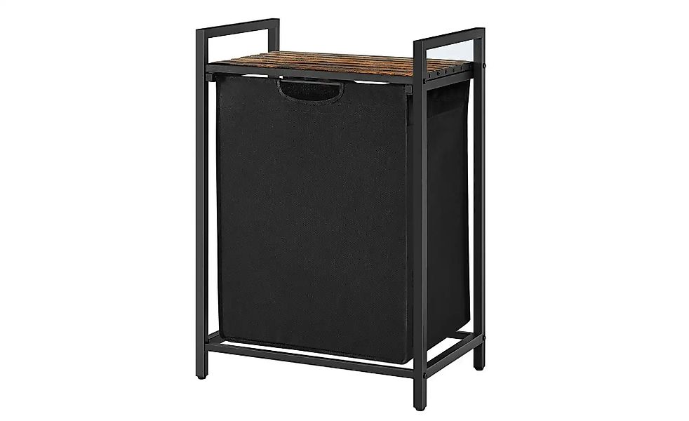 Wäschekorb   ¦ schwarz ¦ Stoff,Metall,Holzwerkstoff ¦ Maße (cm): B: 50 H: 7 günstig online kaufen