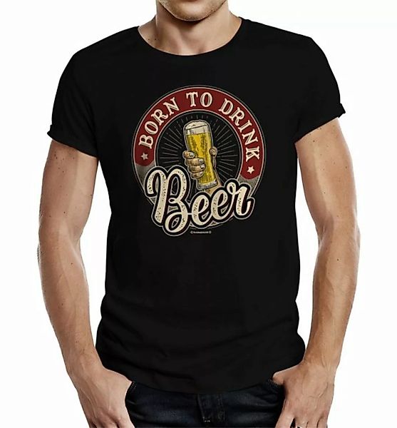 RAHMENLOS® T-Shirt als Geschenk oder Outfit für die Party - Born to Drink B günstig online kaufen