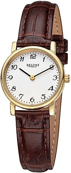 Regent Quarzuhr F1560 - 20585GP, Armbanduhr, Damenuhr, Mineralglas, Lederar günstig online kaufen